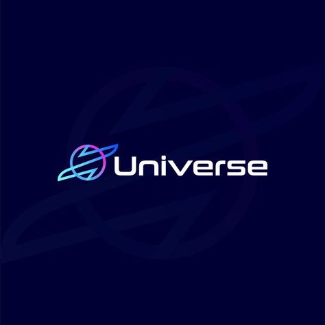 Logos, Universe Logo Design, Metaverse Logo, It Company Website, Universal Logo, Universe Logo, Space Branding, Future Logo, Unique Web Design
