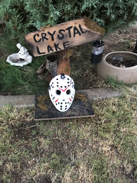 Friday The 13 Decorations, Diy Jason Halloween Decorations, Camp Crystal Lake Theme Party, Friday The 13 Party Ideas, Freddy Krueger Party Decoration, Jason Themed Birthday Party, Freddy Vs Jason Halloween Decorations, Friday The Thirteenth Party Ideas, Friday 13 Party Ideas