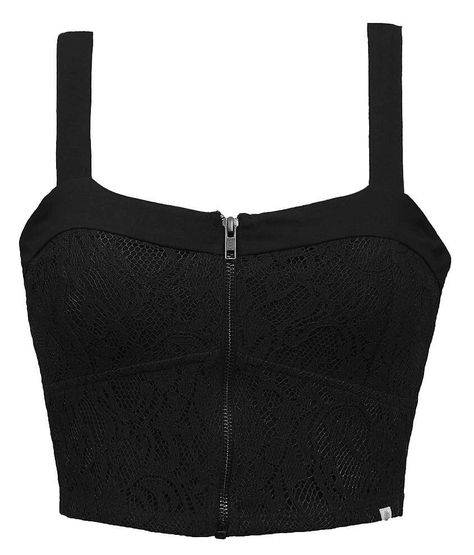 Element Brigitte Bralette - Women's Bandeaus/Bralettes in Black | Buckle Zip Up Crop Top, Crop Tops Black, Tank Tops Black, Shirts Crop Tops, Bralet Tops, Shirts Crop, Cotton Crop Top, Mode Kpop, Bralette Crop Top