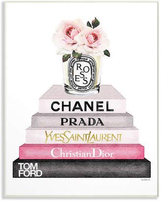 Stupell Roses in Glass on Books Wall Art Chanel Wallpapers, Chanel Wall Art, Books Decor, Mode Rose, Book Wall Art, Chanel Art, Book Wall, Rose Wall, Roses Drawing