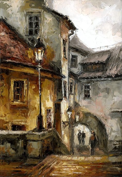 Paintings Of Architecture, Contemporary Oil Painting, Oil Painting Buildings, Architecture Painting Acrylic, Buildings Painting, Tuscan Art, Famous Art Paintings, World Famous Paintings, Contemporary Oil Paintings