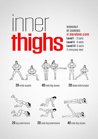 DAREBEE Workouts Thigh Exercises, Inner Thighs Workout, Inner Workout, Thighs Workout, Thigh Workout, Classy Art, Inner Thigh Workout, Body Workout Plan, Formda Kal