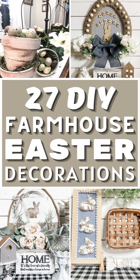 Create a cozy and welcoming atmosphere with our collection of farmhouse Easter decor ideas. Our rustic Easter decorations will and our farmhouse Easter wreaths are the perfect way to greet your guests. From Easter bunny decor to vintage Easter decor, our DIY Easter decor ideas will help you create a unique look. From Easter egg decorating ideas, Easter tablescapes, Easter mantel decor and Easter porch decor, and our farmhouse Easter centerpieces are a beautiful addition to any Easter brunch. Farmhouse Easter Decor Ideas, Rustic Easter Decorations, Easter Front Porch Decor, Easter Mantle Decor, Easter Activities For Preschool, Green Christmas Decorations, Vintage Easter Decor, Easter Porch Decor, Easter Mantle