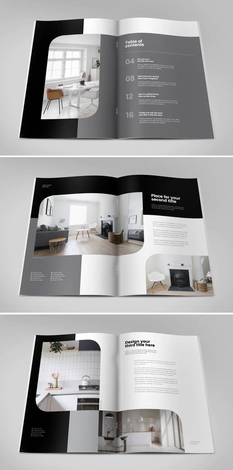 Interior Design Catalogue Ideas, Minimal Catalogue Design, Profile Magazine Layout, Interior Design Catalogue Layout, Interior Catalogue Design, Minimal Magazine Design, Minimal Booklet Design, Minimal Catalog Design, Interior Magazine Layout Design