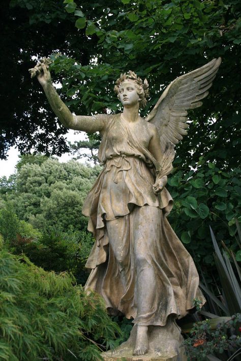 Green Academia, Cemetery Angels, Istoria Artei, Angel Sculpture, Cemetery Art, Angel Statues, Angel Art, Sculptures & Statues, Nature Aesthetic