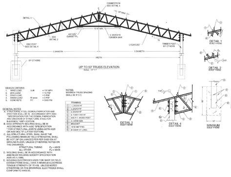 Truss Architect Drawing Truss Design Architecture, Steel Truss Detail Drawing, Steel Truss Design, Pole Barn Trusses, Truss Detail, Structural Architecture, Space Truss, Church Building Plans, Steel Drawing