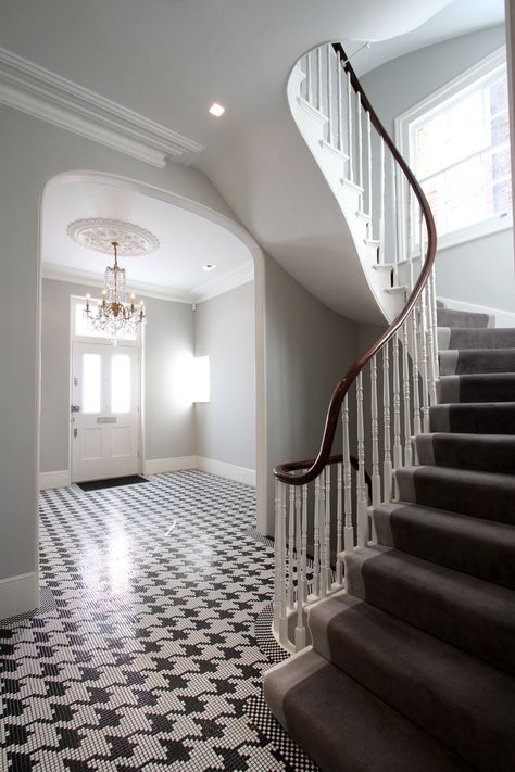 Small Tiles, Hounds Tooth, Beautiful Cottages, Tile Pattern, Black Books, Floor Patterns, House Architecture Design, Floor Design, Tile Patterns