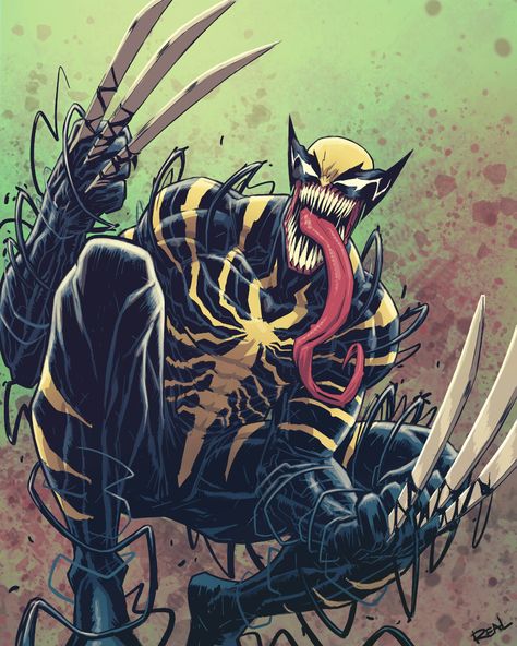 Venom Wolverine, Symbiotes Marvel, Venom Art, Venom Comics, Wolverine Art, Marvel Venom, Wolverine Marvel, Marvel Villains, Marvel Fan Art