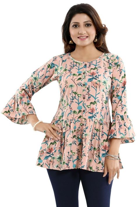 Women Ethnic Kurti Tunic Top Printed Designer Ethnic Kurta Shirt Dress SC2478 Welcome to our eBay shop Comfortable with Jeans, Trouser, Salwar& Churidar. This kurti is perfect for daily wear and you can match up with any otherclothing you like. P.S: Any accessory & other clothing like leggings shown in the imageare not the part of this sale, this listing is only for the sale of 1 kurti P.S: The colour of the images shown above may slightly vary due tocamera-resolution effect. Dry clean or gentle cold hand wash! PRODUCT SPECIFICATION: Pack Includes: Pack of 1 kurti Country/Region of dispatch: UK (London) UK & AU  EU US  Body  Measurement Dress  Measurement Size Size Size Your Chest/ Bust Size (inches) Kurti/Dress Size (inches) (from armpit to armpit) 8 36 4 32" X Small (36") 10 38 6 34" Sma Jeans Tops Indian Style, Stylish Frock Design, 50 Blouse Designs, Kurta Shirt, Ethnic Kurti, Simple Kurti, Sleeves Designs, Girls Dresses Sewing, India Dress