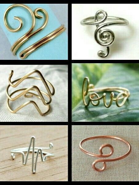 Homemade Wire Ring, Wire Jewelry Rings Tutorial, Homemade Rings Wire, Ring Making Ideas, Easy Wire Rings, Diy Wire Rings Easy, Wire Heart Ring, Rings Tutorial, Wire Rings Tutorial