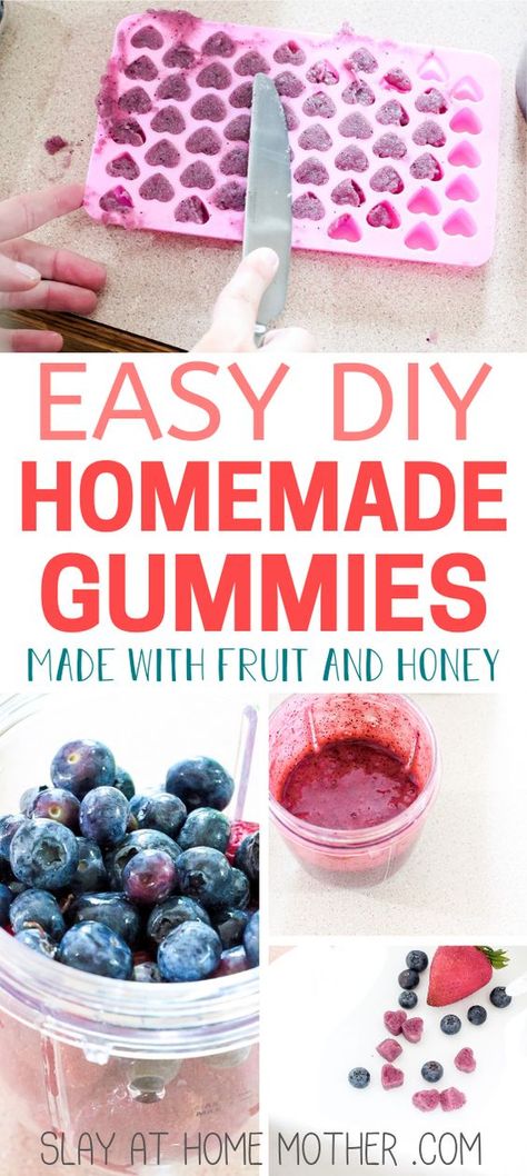 These homemade gummies are healthy, organic, and are a great way to sneak in some much-needed vitamins, minerals, and antioxidants!    #homemade #homemadegummies #gummies #slayathomemother Fruit And Honey, Healthy Gummies, Snacks Diy, Homemade Fruit Snacks, Homemade Gummies, Kreative Snacks, Gummies Recipe, Healthy Candy, Bear Recipes