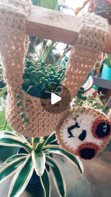 Crocheted Sloth, Fox Crochet, Crochet Plant Hanger, Personal Social, Crochet Plant, Plant Hangers, Social Media Accounts, Plant Holder, Plant Holders