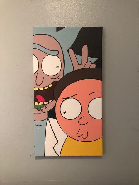 Rick and Morty duo canvas Rick And Morty Painting Canvas, Rick And Morty Painting, Morty Painting, Pop Culture Art, Rick And Morty, Painting Canvas, Culture Art, Painting Ideas, Pop Culture