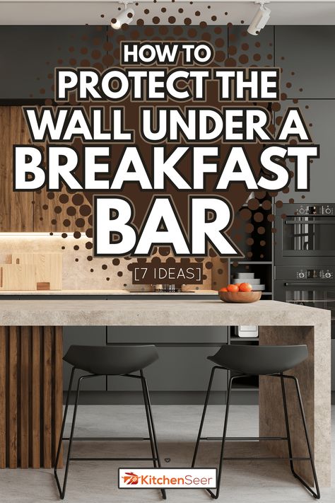 Under Breakfast Bar Wall Ideas, Under Kitchen Bar Wall Ideas, Breakfast Bar Wall Ideas, Kitchen Island Kickboard Ideas, Kitchen Breakfast Bar Ideas Half Walls, Under Bar Counter Ideas, Under Island Wall Ideas, Bar Wall Ideas, Kitchen Peninsula