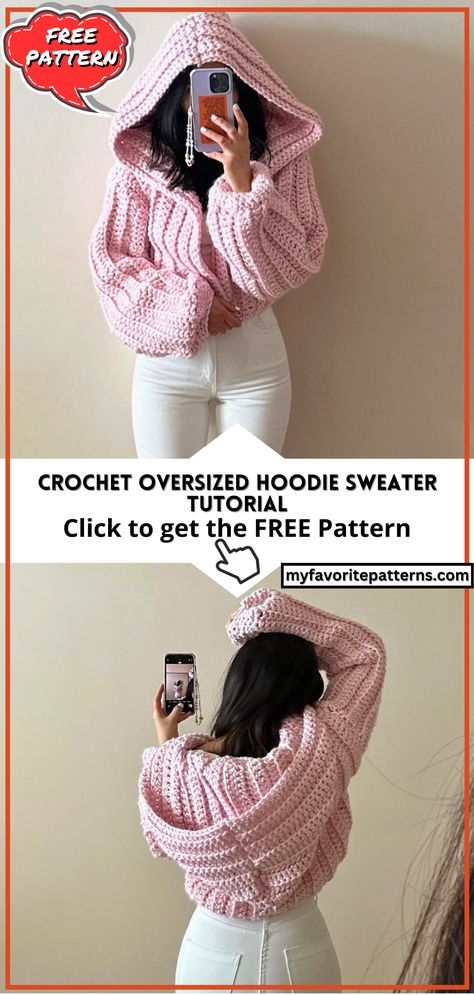 Crochet Oversized Hoodie Sweater Tutorial Crochet Cardigan Super Bulky Yarn, Chunky Crochet Hoodie Pattern Free, Crochet Chunky Hoodie, Super Chunky Crochet Cardigan Pattern Free, Crochet Big Sweater, Bulky Crochet Cardigan Pattern Free, Chunky Crochet Jacket, Oversized Cardigan Crochet Pattern Free, Knit Chunky Sweater Pattern