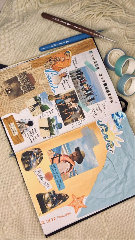 #holiday #vacation #journal #beach #trip Vacation Junk Journal, Family Vacation Scrapbook Ideas, Beach Travel Journal, Beach Vacation Scrapbook Ideas, Vacation Scrapbook Ideas Layout, Sea Scrapbook Ideas, Scrapbook Beach Ideas, Scrapbook Ideas For Graduation, Vacation Gifts For Friends