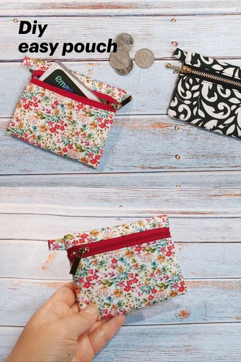 Couture, Patchwork, Tela, Diy Coin Purse Pattern, Mini Bag Diy, Zipper Wallet Diy, Easy Zipper Pouch, Diy Pouch No Zipper, Mini Coin Pouch