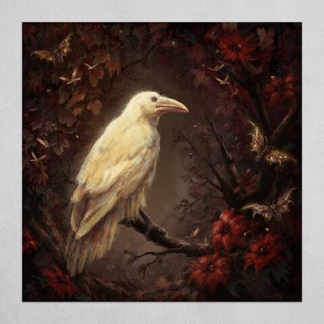 Crow Painting, White Raven, White Crow, Crow Art, Raven Art, Marvel Superhero Posters, Aesthetic Drawing, Mystical Creatures, Home Pictures