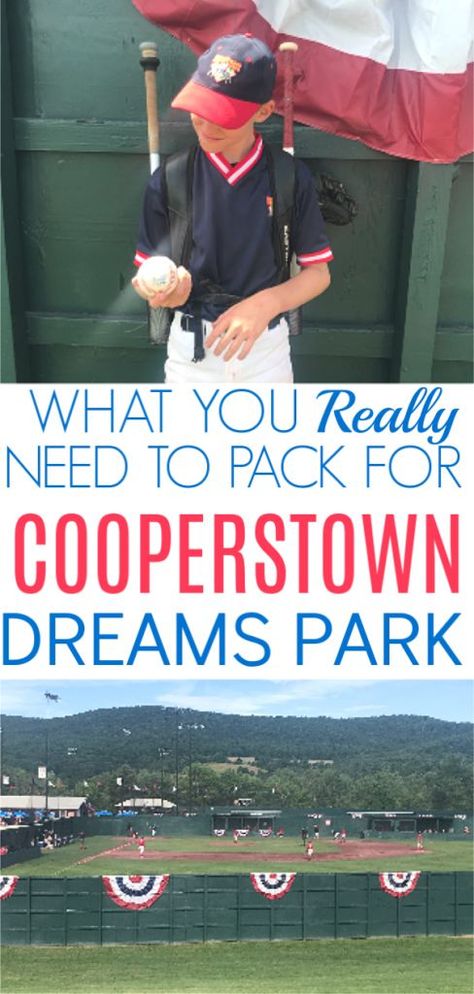 Cooperstown Dreams Park Packing List, Cooperstown Fundraising Ideas, Cooperstown Fundraising, Cooperstown Packing List, Cooperstown All Star Village, Cooperstown Dreams Park, Travel Ball, Cooperstown New York, Cooperstown Ny