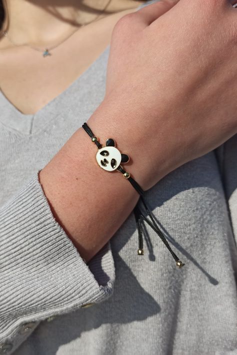 #panda #etsy Leather, Panda Bracelet, Leather Bracelet, A Small, Etsy Seller, Small Business, Unique Items Products, Bracelet, Quick Saves