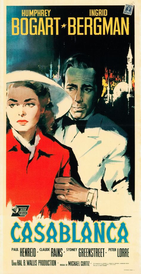 Poster Italiano de “Casablanca”, 1942 Old Film Posters, Casablanca Movie, Casablanca 1942, Old Movie Poster, Classic Films Posters, Film Posters Art, Old Movie Posters, Movies Posters, Bon Film