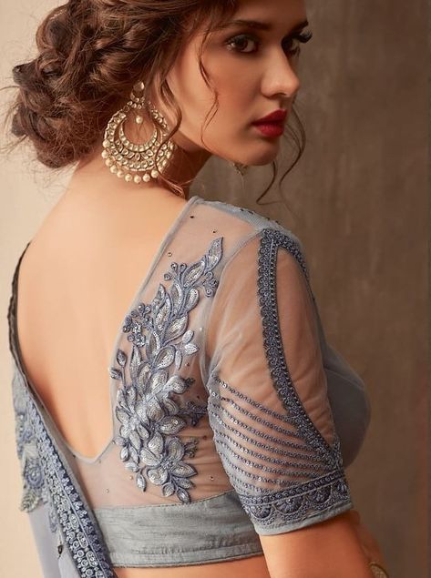 Latest Back Net Blouse Designs for Lehenga & Saree 2023 - K4 Fashion Back Net Blouse Designs Latest, Net Blouse Designs For Lehenga, Net Blouses Designs Latest, Blouse Designs For Lehenga, Net Blouse Designs, Saree 2023, Net Saree Blouse Designs, Net Saree Blouse, Sarees Blouse