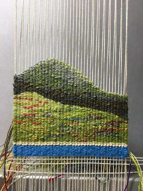 Weaving about the Cameron Peak Fire, Part 2 — Rebecca Mezoff Loom Weaving Projects, Off Loom Weaving, Woven Tapestry Art, Loom Art, Tapestry Loom Weaving, Tapestry Loom, Gloves Crochet, Weaving Loom Diy, Small Tapestry