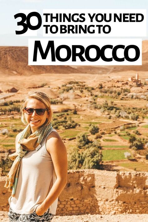 Morocco Packing List / What to pack for Morocco / Things to wear in Morocco / What to wear in the Sahara Desert / Marrakech packing list #Morocco #Travel #Africa Vacation Outfits Morocco, Marrakech Outfit Travel, Morroco Travel Outfit, What To Wear In Morroco, Packing For Morocco, Morocco Travel Outfit What To Wear, Sahara Desert Outfit Ideas, Morocco Trip Outfit, Morroco Vacation Outfits