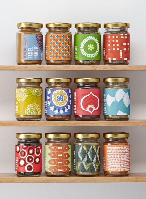 Chutney Packaging Design, Food Jar Label Design, Jar Product Design, Jars Packaging Ideas, Spice Design Packaging, Jar Package Design, Modern Food Packaging, Jar Design Packaging, Glass Jar Packaging Design