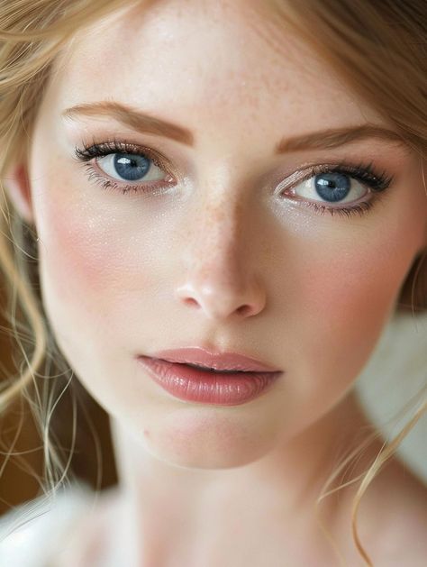 Wedding Makeup For Blue Eyes Brunette, Natural Wedding Makeup For Blue Eyes, Bridal Makeup For Redheads, Modern Updo, Wedding Makeup For Blue Eyes, Beach Looks, Redhead Makeup, Classic Red Lip, Makeup For Blue Eyes