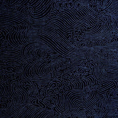 Indigo Artwork, Waves Japanese, Boro Textiles, Waves Print, Garment Construction, Japanese Indigo, Ocean Design, Japanese Waves, Japanese Products