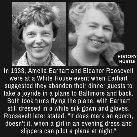 Amelia Earhart and Eleasnor Roosevelt. - 10 Mind-Blowing Facts about Women’s History Humour, Cool History Facts, Women In Aviation, Historic Facts, Facts About Women, History Women, Women History, Womens History, History Facts Interesting