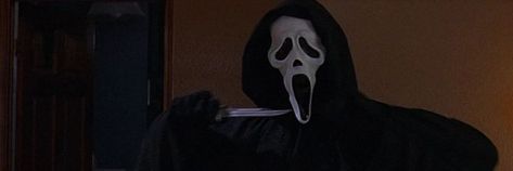 Scream Twitter Banner, Scream Header Aesthetic, Horror Movie Twitter Header, Horror Headers Twitter, Tweeter Cover Photo, Ghostface Twitter Header, Horror Twitter Header Aesthetic, Halloween Layouts Twitter, Spooky Facebook Cover Photos