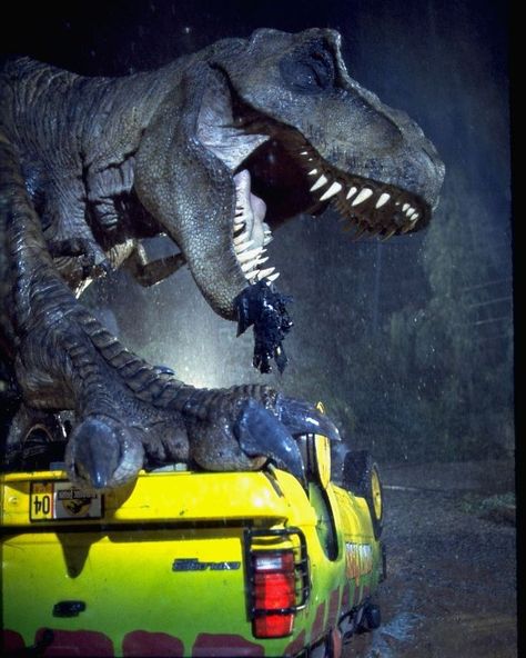 My favorite movie scene of all time! My top 3 favorite films are 1.Jurassic Park (of course!) 2.The Departed and 3.Saving Private Ryan. This scene is so epic and legendary, 90s kids will be telling their grandkids about this defining moment in our childhoods!😂#jurassicpark #jurassicjeep #tyrannosaurus #tyrannosaurusrex #trex #rex #rexy #dinosaur #dinosaurs #animatronics #1993 #onset #setphotos #whendinosaursruledtheearth #queen #superfan #fans #jurassicfan #jurassicmovies #moreteeth #fanpage #f Dino Facts, Dinosaur Stuff, Jurassic Park T Rex, Jurassic Movies, Jurassic Park Poster, Jurassic Park Film, Jurassic Park 1993, Jurassic Park Movie, Jurrasic Park