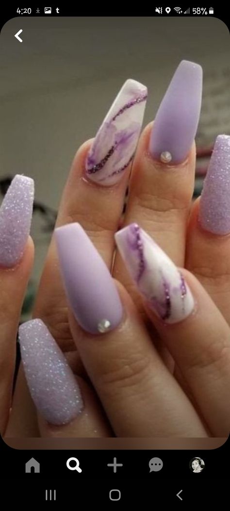 Acrylic Marble Nails, Purple Wedding Nails, College Nails, Lilac Nails Design, Marble Acrylic Nails, Women Nails, Purple Ombre Nails, Purple Glitter Nails, Opi Gel Nails