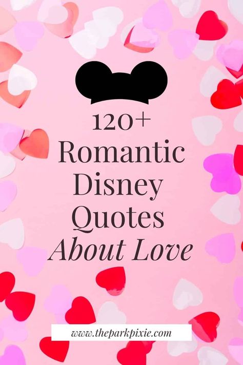 These Disney quotes about love are perfect for Instagram captions, greeting cards, love notes, artwork, and much more. #disney #wdw #disneyworld #disneyland Romantic Disney Quotes, Disney Wedding Quotes, Fairytale Love Quotes, Disney Quotes About Love, Disneyland Quotes, Little Mermaid Quotes, Valentines Quotes For Him, Romantic Disney, Bridal Shower Quotes