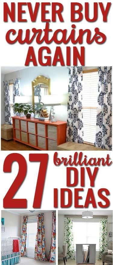 How to make your own curtains: 27 brilliant DIY ideas and tutorials (I will see how brilliant these are). #bedroomdiy Creative Ideas To Make, No Sew Curtains, Buy Curtains, Casa Diy, Studio Foto, Diy Curtains, Diy Projects To Try, My New Room, Window Coverings