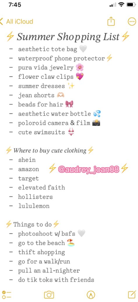 Summer Needs List, Summer Clothes Checklist, Preppy Shopping List, Preppy Summer Glow Up, Things For Summer To Buy, Summer To Do List 2023, Summer Clothes Essentials List, Summer Girl Essentials, Summer 2023 Essentials