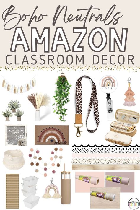 Looking for other decor ideas to go with your Boho Neutrals classroom? Check out these fantastic and affordable Amazon must-haves for your boho neutrals-themed classroom! These classroom decor items will be the perfect way to transform your classroom into your home away from home! Boho classroom decor ideas // Amazon classroom must haves // Neutral classroom decor // Amazon classroom finds // Classroom ideas // Calming Classroom decor Amazon Classroom Must Haves, Boho Classroom Decor Ideas, Calming Classroom Decor, Amazon Classroom, Creative Classroom Decor, Calming Classroom, Classroom Must Haves, Neutral Classroom, Teaching Classroom Decor