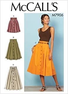 Amazon.com : Skirt Sewing Patterns Long Skirt Sewing Pattern, Pleated Skirt Pattern, Buttoned Skirt, Womens Pleated Skirt, Skirt Sewing, Button Outfit, Skirt Patterns Sewing, Mccalls Sewing Patterns, Sewing Skirts