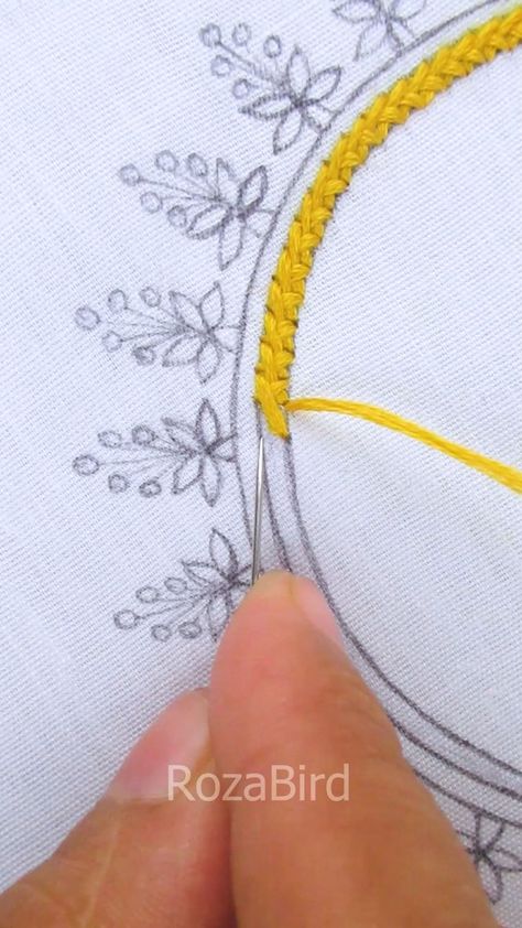 RozaBird | 🔥 Superb border embroidery tutorial! #border #cute #embroidery #trending #handembroidery #diy #viral #content #support #useful… | Instagram Embroidery Edges Ideas, Embroidery Edging, Hand Embroidery Border, Shapes Drawing, Geometric Shapes Drawing, Embroidery Borders, Embroidery Suit, Sewing Things, Hand Embroidery Patterns Flowers