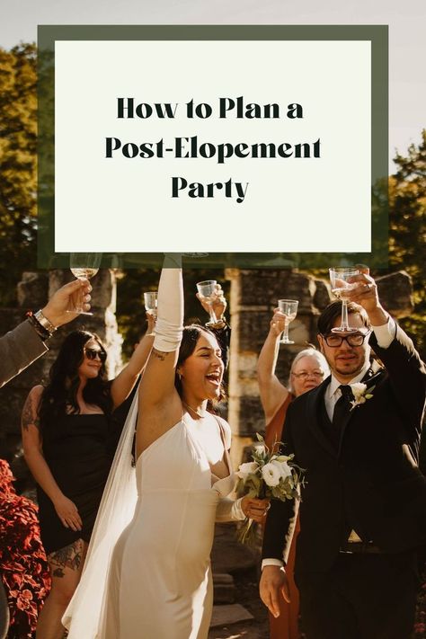 This is a blog post on how to plan a post-elopement party for those wanting a sort of reception after. Las Vegas, Simple Elopement Ideas, Elopement Party, Elopement Reception, Airbnb Wedding, Elopement Announcement, Surprise Wedding, Wedding Court, Future Wedding Plans