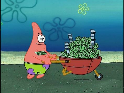 patrick with money meme Money Meme, Spongebob Pics, سبونج بوب, Spongebob Funny, Patrick Star, Spongebob Memes, Money And Happiness, Cartoon Memes, Funny Reaction Pictures