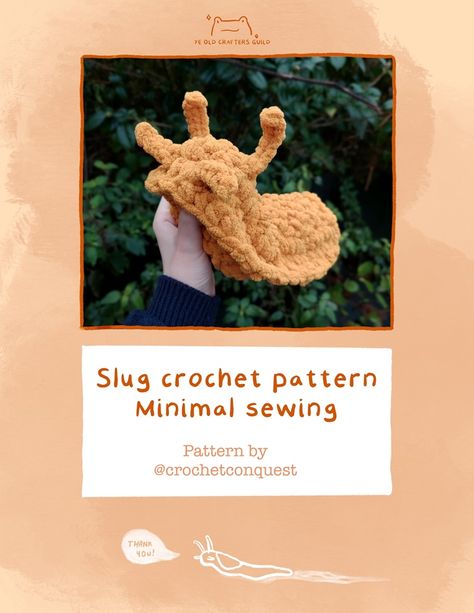 Couture, Amigurumi Patterns, Brain Slug Crochet Free Pattern, Crochet Slug Pattern, Slug Crochet Pattern Free, Slug Crochet Pattern, Crochet Slug, Slug Crochet, Geeky Crochet
