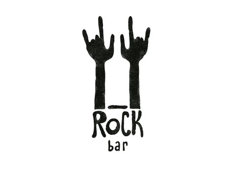 Rock bar art logo bar rock bottle hands Rock Bar Design, Rock Logo Design, The Rock Logo, Climbing Logo, Band Logo Design, Rock Logo, Rock Fest, Rock Band Logos, Logo Minimalista