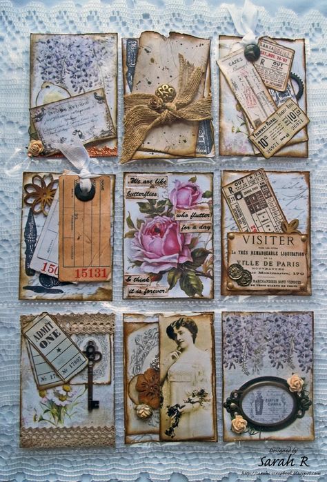 Project Life Cards, Pocket Letter Pals, Art Trading Cards, Pocket Letter, Pocket Scrapbooking, Scrapbook Tag, Atc Cards, Vintage Junk Journal, Candy Cards