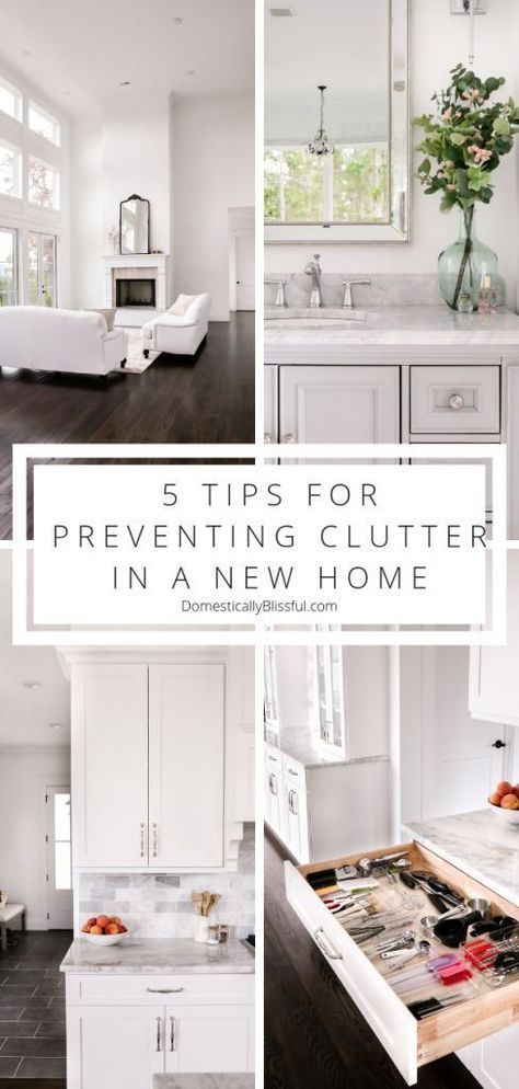 5 tips for preventing clutter in a new home while unpacking from a move. | Cleaning tips for a new home with organizing hacks that will help you declutter your life! | Moving hacks & unpacking tips to help you quickly get settled into a home home.  | How to declutter your new home. | How to unpack into a new home without clutter. | Unpacking tips to help you move with ease. | Unpacking hacks for less clutter. | Organisation, Amigurumi Patterns, Moving Into A New House Organizing, Unpacking Kitchen After Moving, How To Unpack Your Kitchen, Tips When Moving Into A New Home, New Home Tips And Tricks, What To Do When Moving Into A New House, How To Move Into A New House