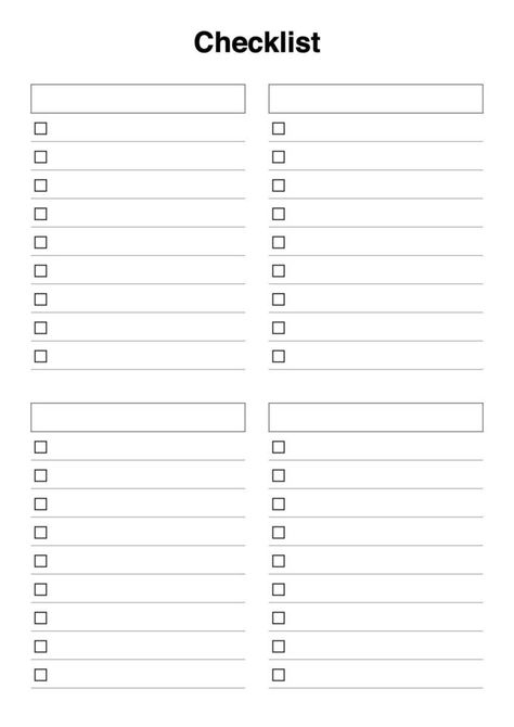 Blank checklist or to do list printable Cleaning To Do List Printable, Blank Planner Pages Printable, Daily Check Off List Free Printable, Check Box List Template, List Paper Template, To Do Checklist Template, Printable Todo List Templates, Check Off List Template, Digital Checklist Template