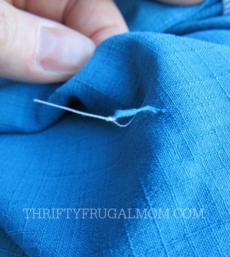 You don't need anything fancy to fix a snag in clothing...just a needle and thread! Learn how to fix a snag in no time. I've used this simple trick on sweaters, dresses and even my son's dress pants! How To Fix A Snag In A Shirt, Fixing Clothes, Independent Thinking, Clothing Repair, Giving Money, Repair Clothes, Diy Clothes Life Hacks, Loose Knit Sweaters, Ring Earring