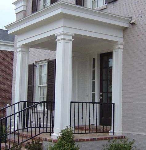 Column for Front Porch Fiberglass Columns, Exterior Columns, Portico Design, Front Porch Columns, Porch Kits, Porch Design Ideas, Square Columns, Porch Addition, Porch Columns